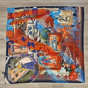 Christian Lacroix Artistic Multicolor Silk Scarf